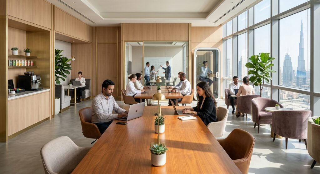 coworking workspace in Dubai modern office interior