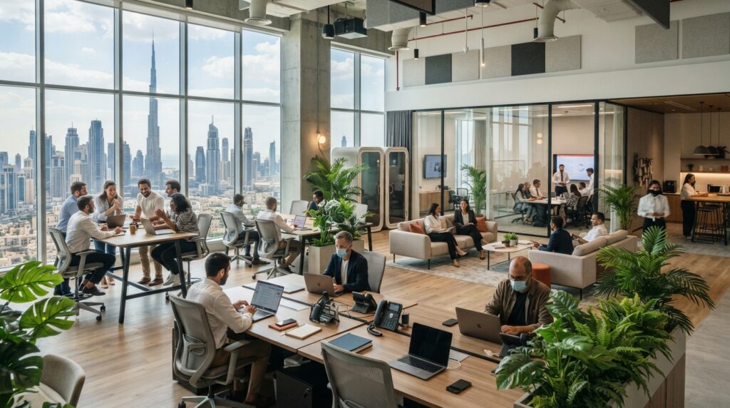 Shared Workspace in Dubai with modern collaborative office