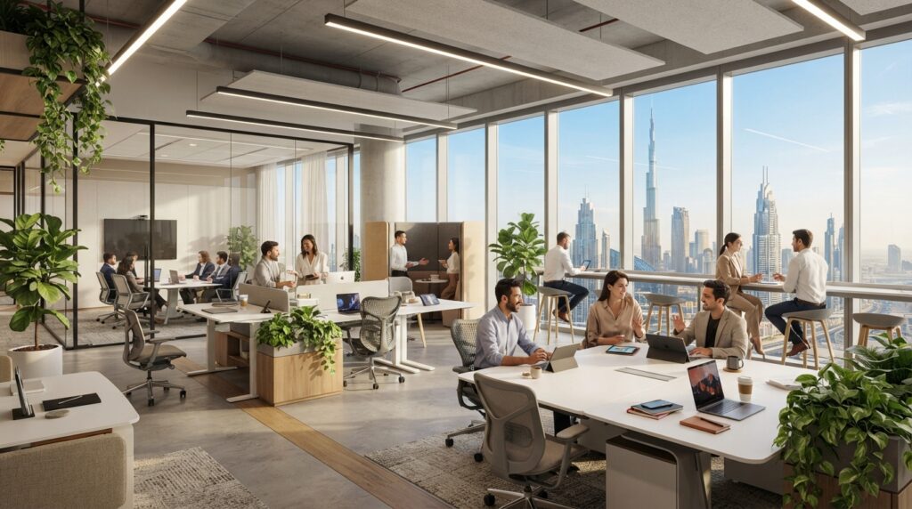 Flexible workspace in Dubai with modern collaborative office