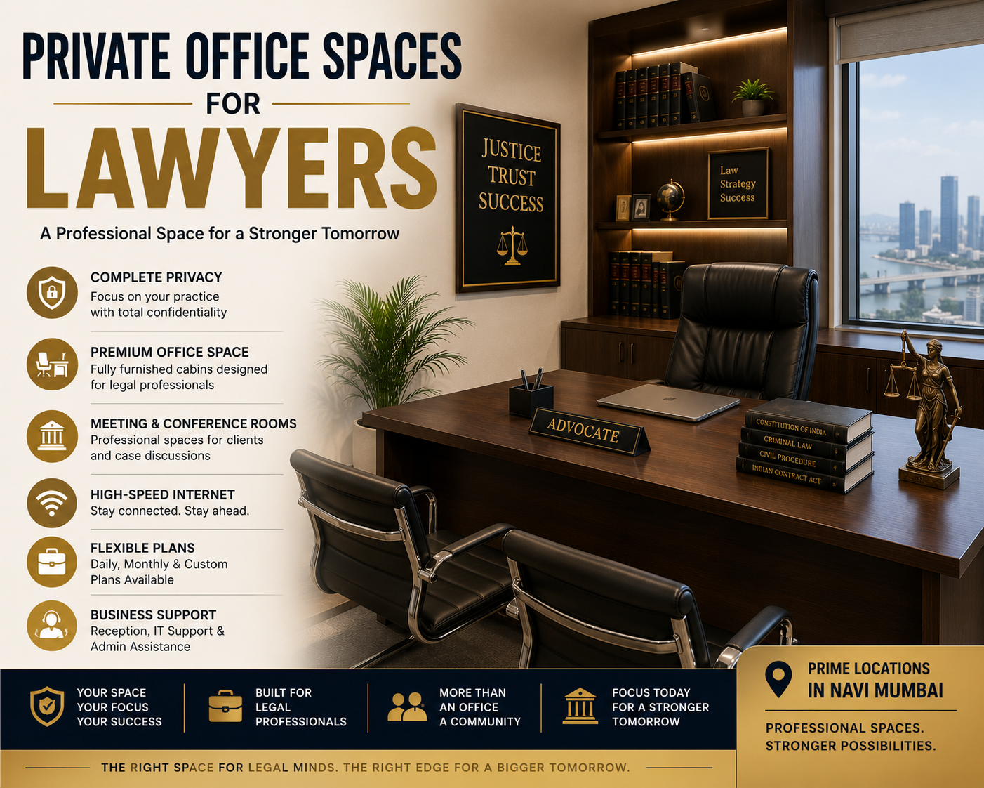 The affordable private office space for lawyers